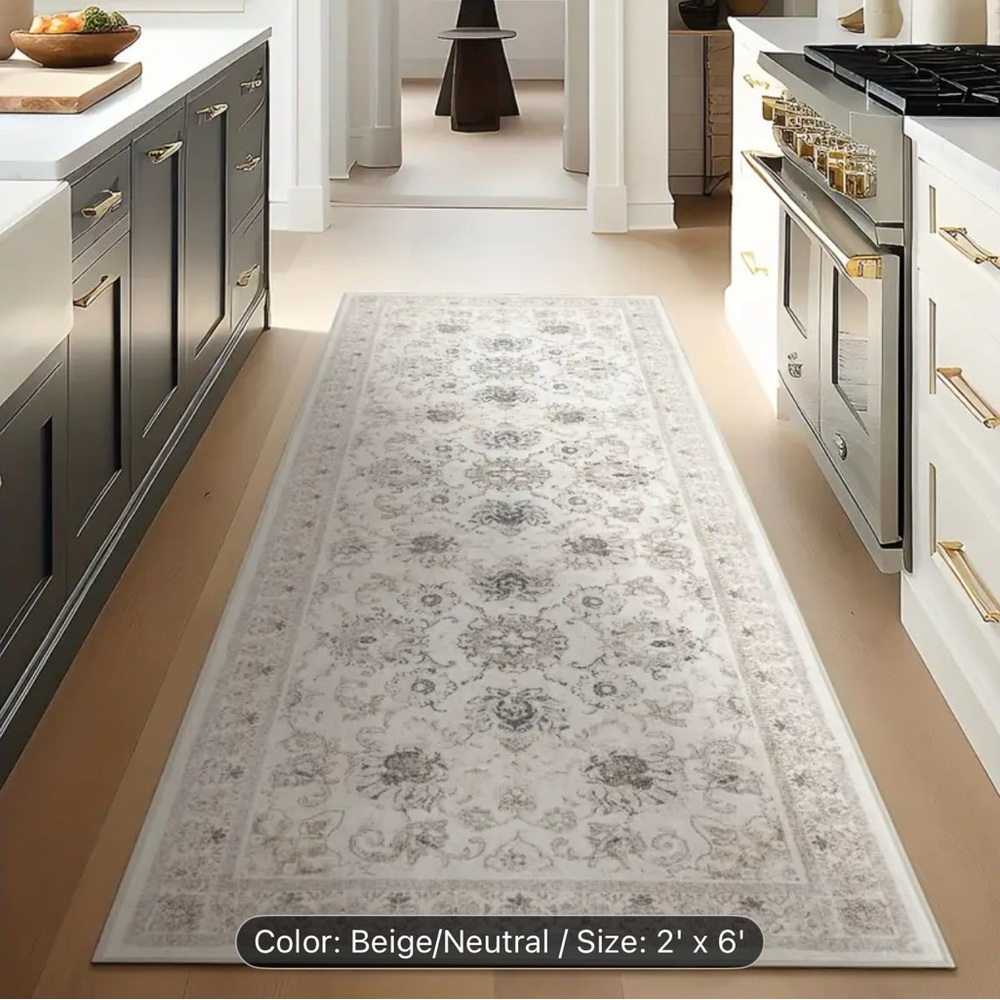 2’x6’ BRAND NEW Beige Neutral Traditional Runner Rug